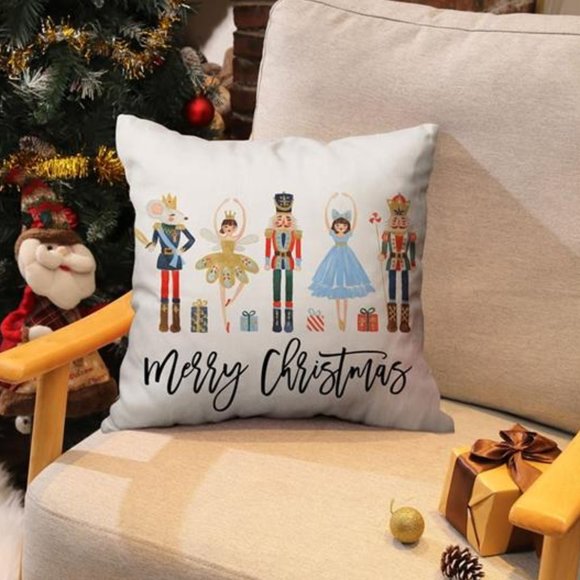 Nutcracker Christmas Pillow Cover Decorative Case Accent Holiday Xmas Home Decor - Picture 4 of 5